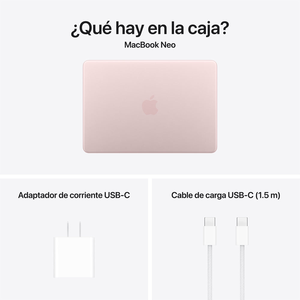 13-inch MacBook Neo: Apple A18 Pro chip with 6‑core CPU and 5‑core GPU, 8GB, 256GB SSD - Blush