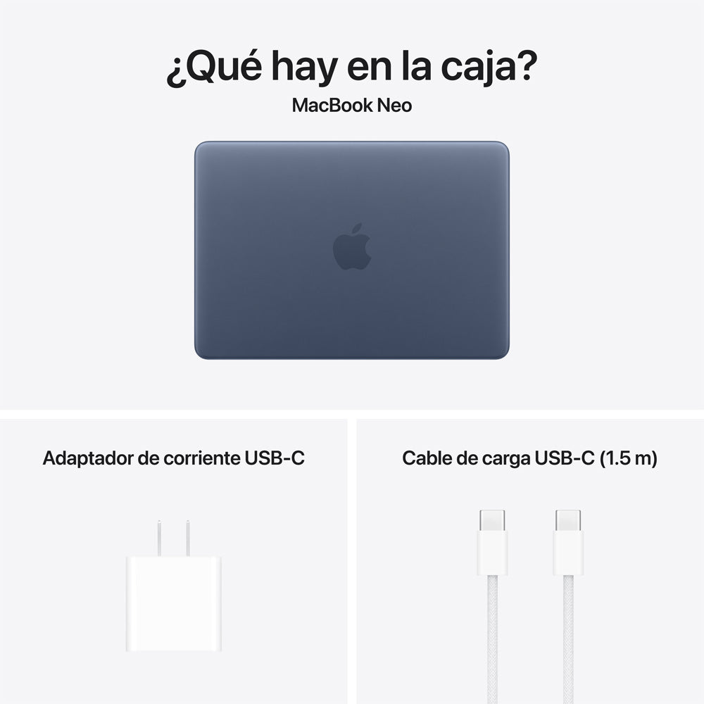 13-inch MacBook Neo: Apple A18 Pro chip with 6‑core CPU and 5‑core GPU, 8GB, 256GB SSD - Indigo